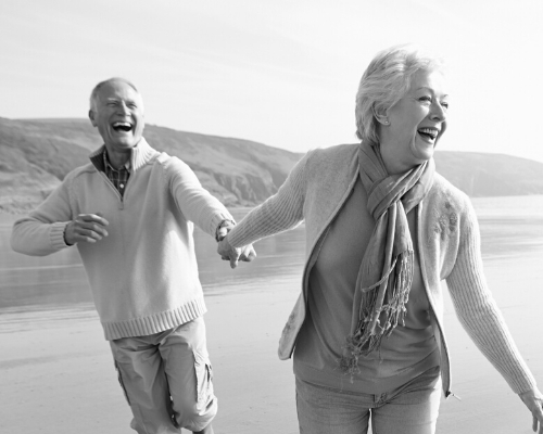 senior couple on beach